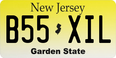 NJ license plate B55XIL