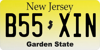 NJ license plate B55XIN