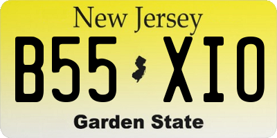 NJ license plate B55XIO