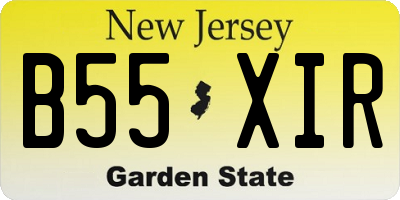 NJ license plate B55XIR