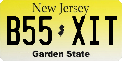 NJ license plate B55XIT