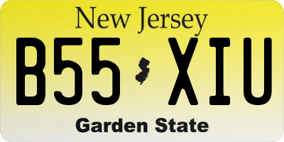 NJ license plate B55XIU