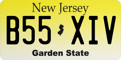NJ license plate B55XIV