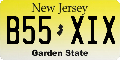 NJ license plate B55XIX