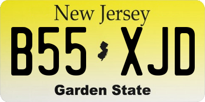 NJ license plate B55XJD