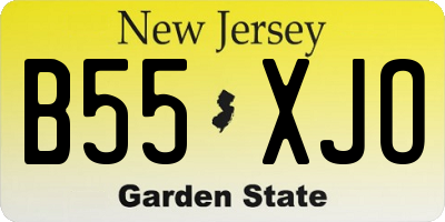 NJ license plate B55XJO