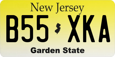 NJ license plate B55XKA