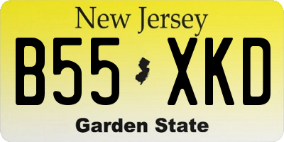 NJ license plate B55XKD