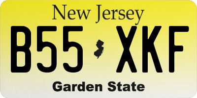 NJ license plate B55XKF
