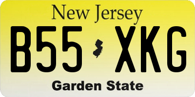 NJ license plate B55XKG