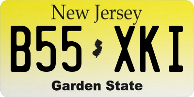 NJ license plate B55XKI