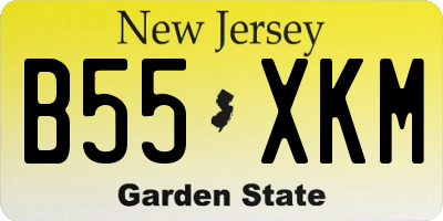 NJ license plate B55XKM
