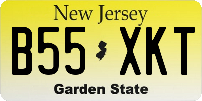 NJ license plate B55XKT