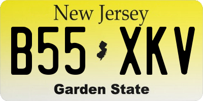 NJ license plate B55XKV