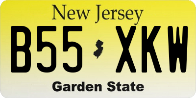 NJ license plate B55XKW