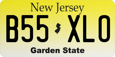 NJ license plate B55XLO