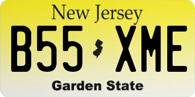NJ license plate B55XME