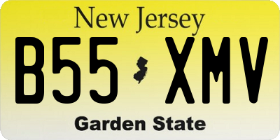 NJ license plate B55XMV