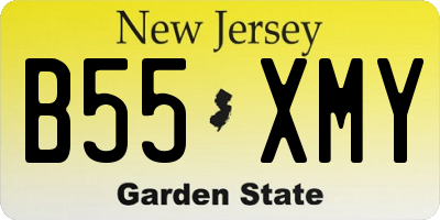 NJ license plate B55XMY