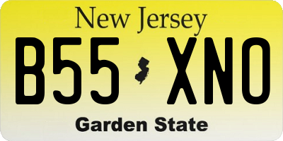 NJ license plate B55XNO