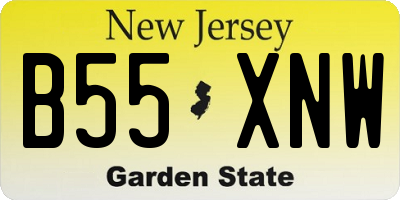 NJ license plate B55XNW