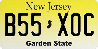 NJ license plate B55XOC