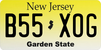 NJ license plate B55XOG