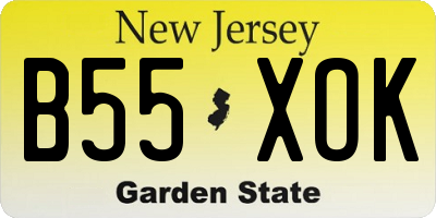 NJ license plate B55XOK