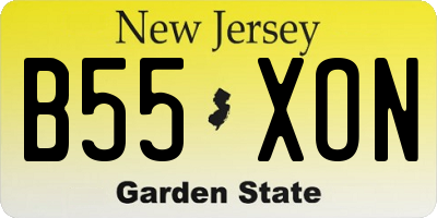 NJ license plate B55XON