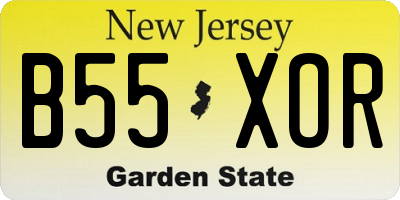 NJ license plate B55XOR