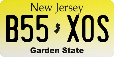 NJ license plate B55XOS