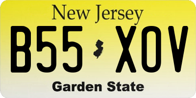 NJ license plate B55XOV
