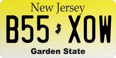 NJ license plate B55XOW