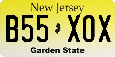 NJ license plate B55XOX