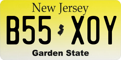 NJ license plate B55XOY