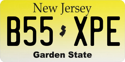 NJ license plate B55XPE