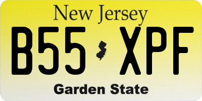 NJ license plate B55XPF