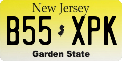 NJ license plate B55XPK