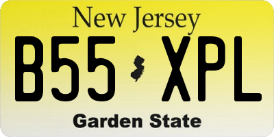 NJ license plate B55XPL
