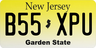 NJ license plate B55XPU