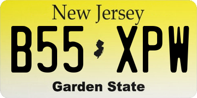 NJ license plate B55XPW