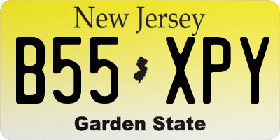 NJ license plate B55XPY