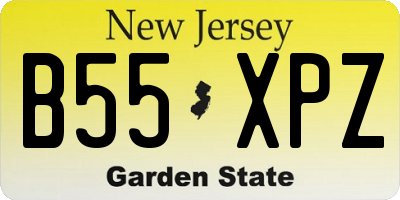 NJ license plate B55XPZ