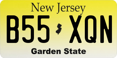 NJ license plate B55XQN