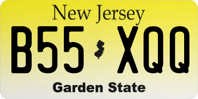 NJ license plate B55XQQ