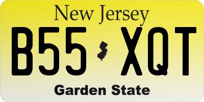 NJ license plate B55XQT
