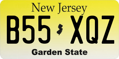 NJ license plate B55XQZ