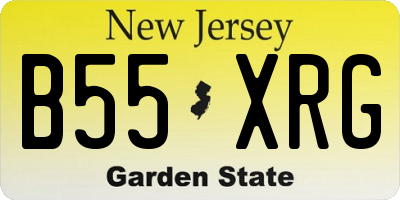 NJ license plate B55XRG