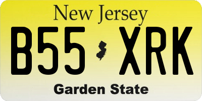 NJ license plate B55XRK