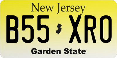NJ license plate B55XRO